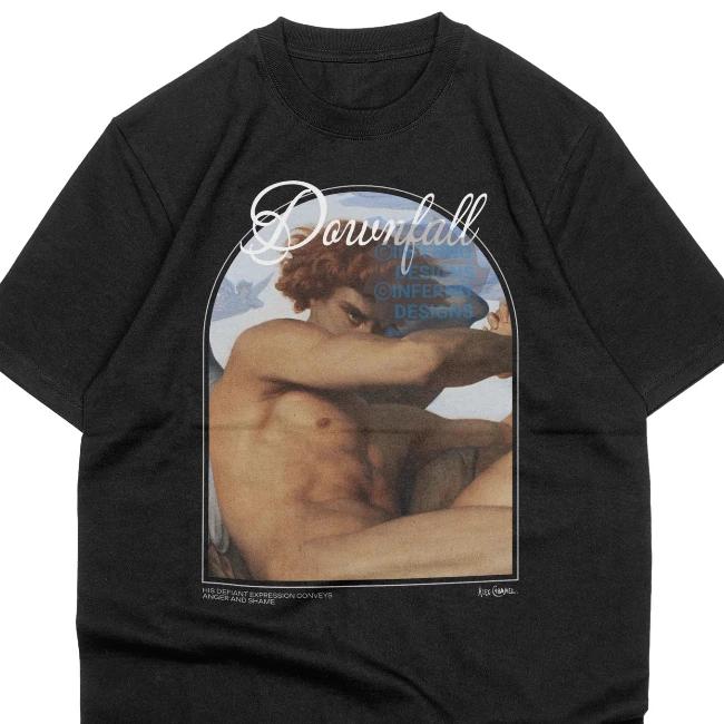 

Fallen Angel Satan Shirt Goth Grunge Streetwear Tee Classic Art T-Shirt Occult S