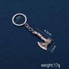 Viking Celtic Wolf & Raven Axe Rune Charm Keychain - Nordic Men's Pendant Ornament