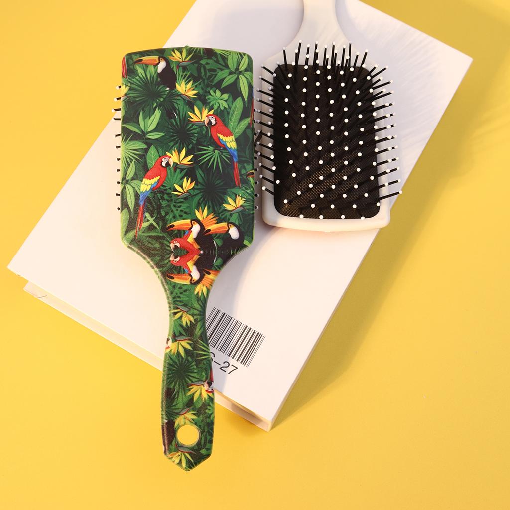 1pc Summer Ocean&Jungle Printed Air Cushion Massage Comb, Straight Hair and Scalp Massage,Special for Real Hair Wigs