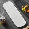 Black and white frosted rectangular plate Ceramic long bar dim sum Western food plate Japanese creative sushi plate