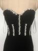 Strapless Rhinestone Mesh Bandage Evening Dress