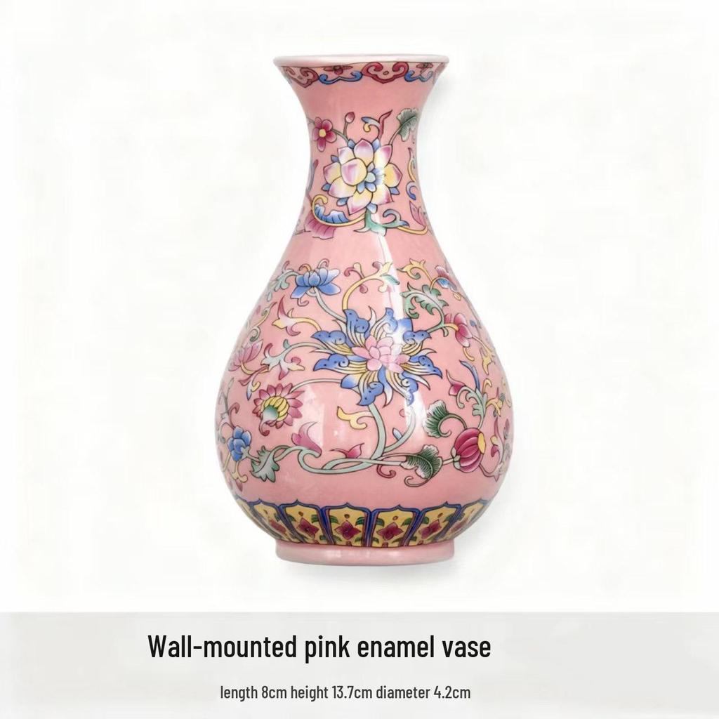 Blue and White Porcelain Chinese Zen Wall Vase - Ceramic Hanging Ornament for Office or Home Decor