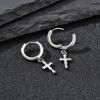 Punk Thorns Cross Hoop Earrings for Men Women,Anti Allergy Stainless Steel Metal Huggies,Waterproof Piercing Jewelry