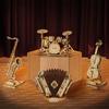 Robotime Rolife 3D Wooden Puzzle Games Saxophone Drum Kit Accordion Cello Model Toys for Children Kids Birthday Gifts