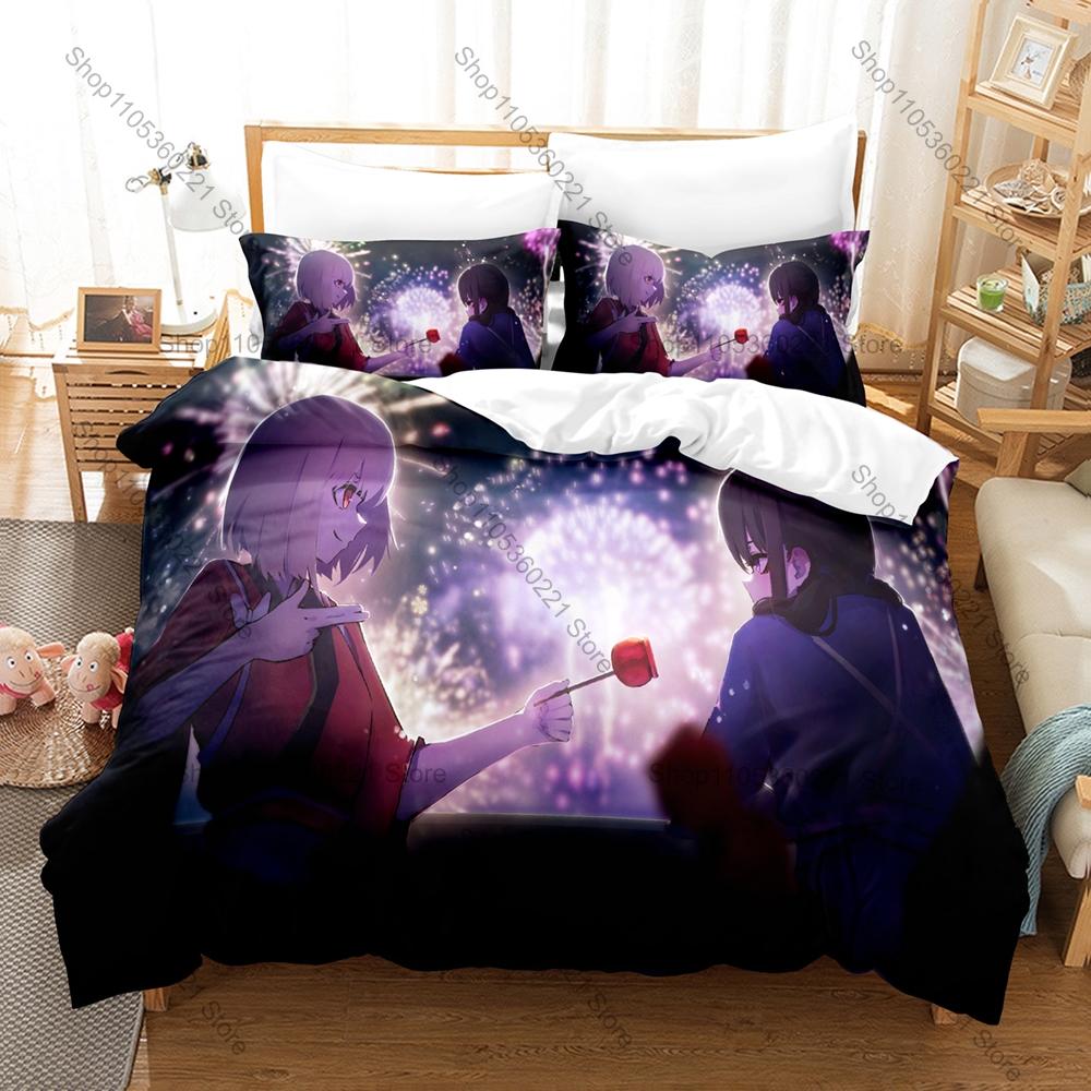 Kawaii Chisato Takina Graphic Lycoris Recoil Slice of Life Action Anime Bedding Duvet Cover + 2 Pillowcases Teen Otaku Bedroom