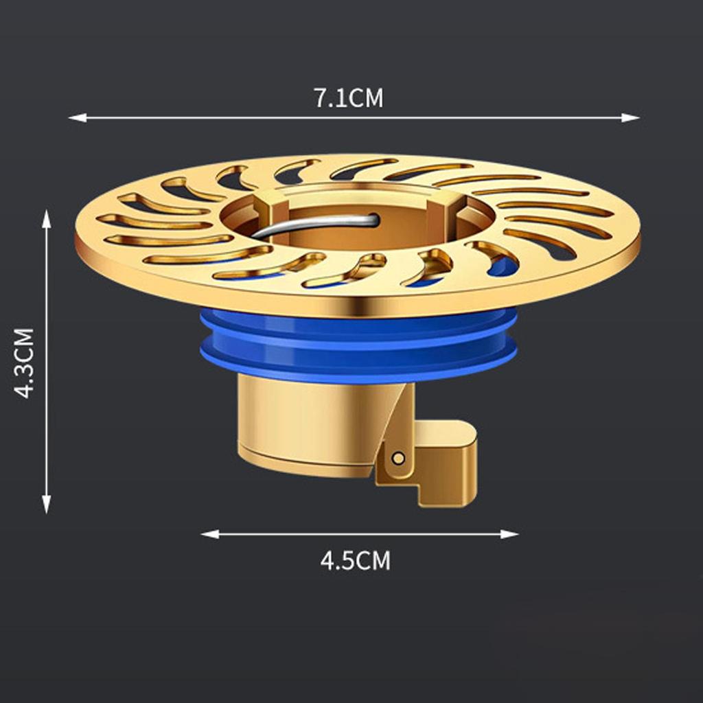 Self Closing Odor Proof Floor Drain Core Copper for Basements Sinks Kitchen