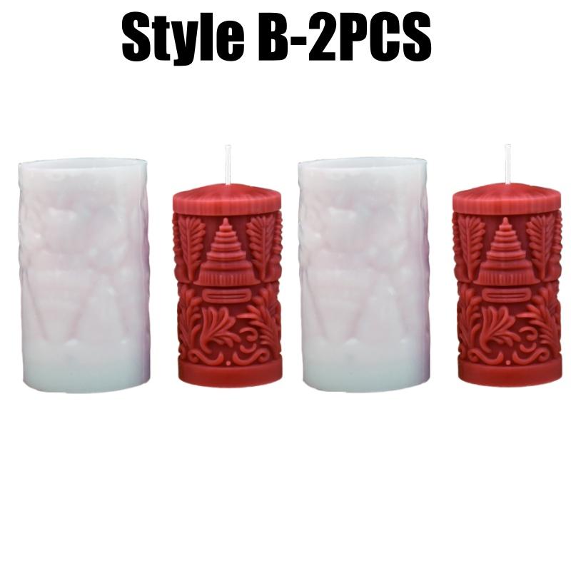 Christmas Cylinder Scented Candle Silicone Mold DIY Craft Kit Holiday Gift Home Dining Table Decoration Craft Supplies