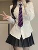 Waist-Cinching Slim White Academy Style JK Shirt for Spring and Autumn