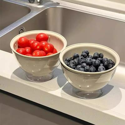 Luftentwässernder Wasserkorb Haushalt Lebensmittelqualität Gemüsewaschkorb Obstteller Wohnzimmer