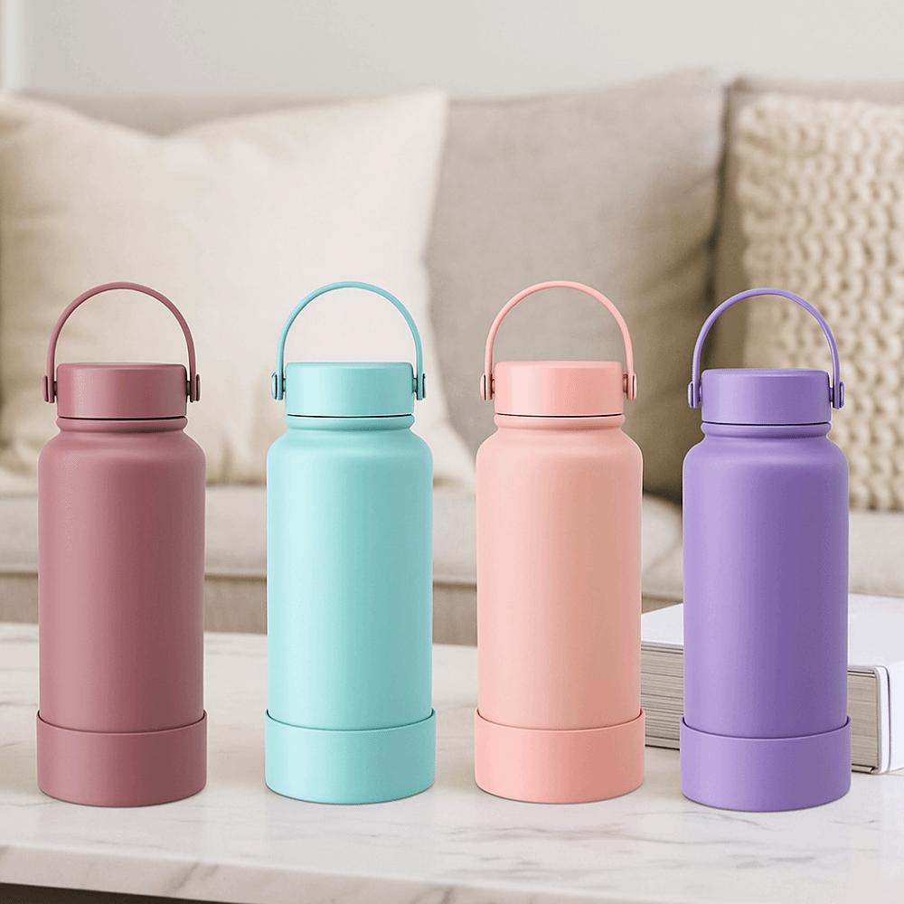 Solid Color Thermos Cup 1000ML Coffee Cups Cute Thermos Bottle  Gift