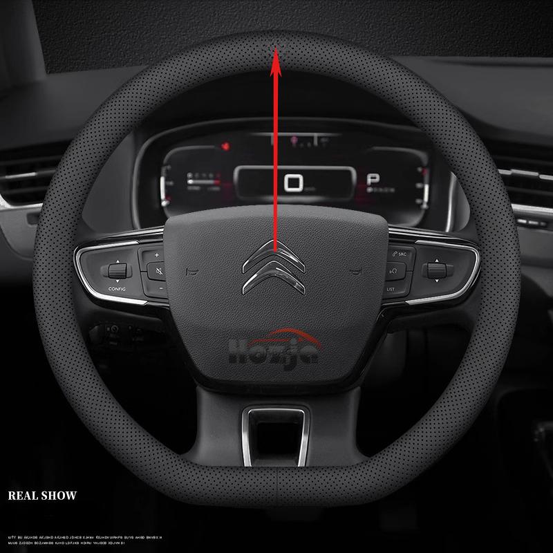Car Suede Leather Steering Wheel Cover For Citroen C4 C3 Elysee C3 AIRCROSS Car-Styling Steering Wheel Auto Accessories