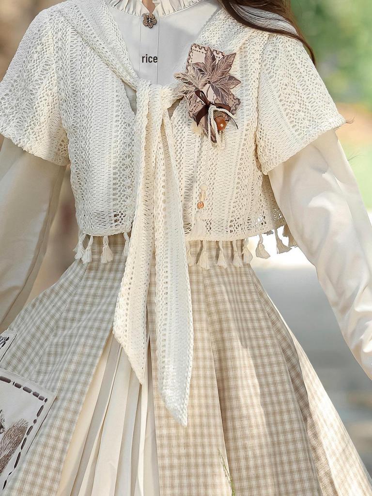 Yi Meng Ge Herbstfrucht Hanfu Damen Chinesischer Stil Oberteil & Kleid Set