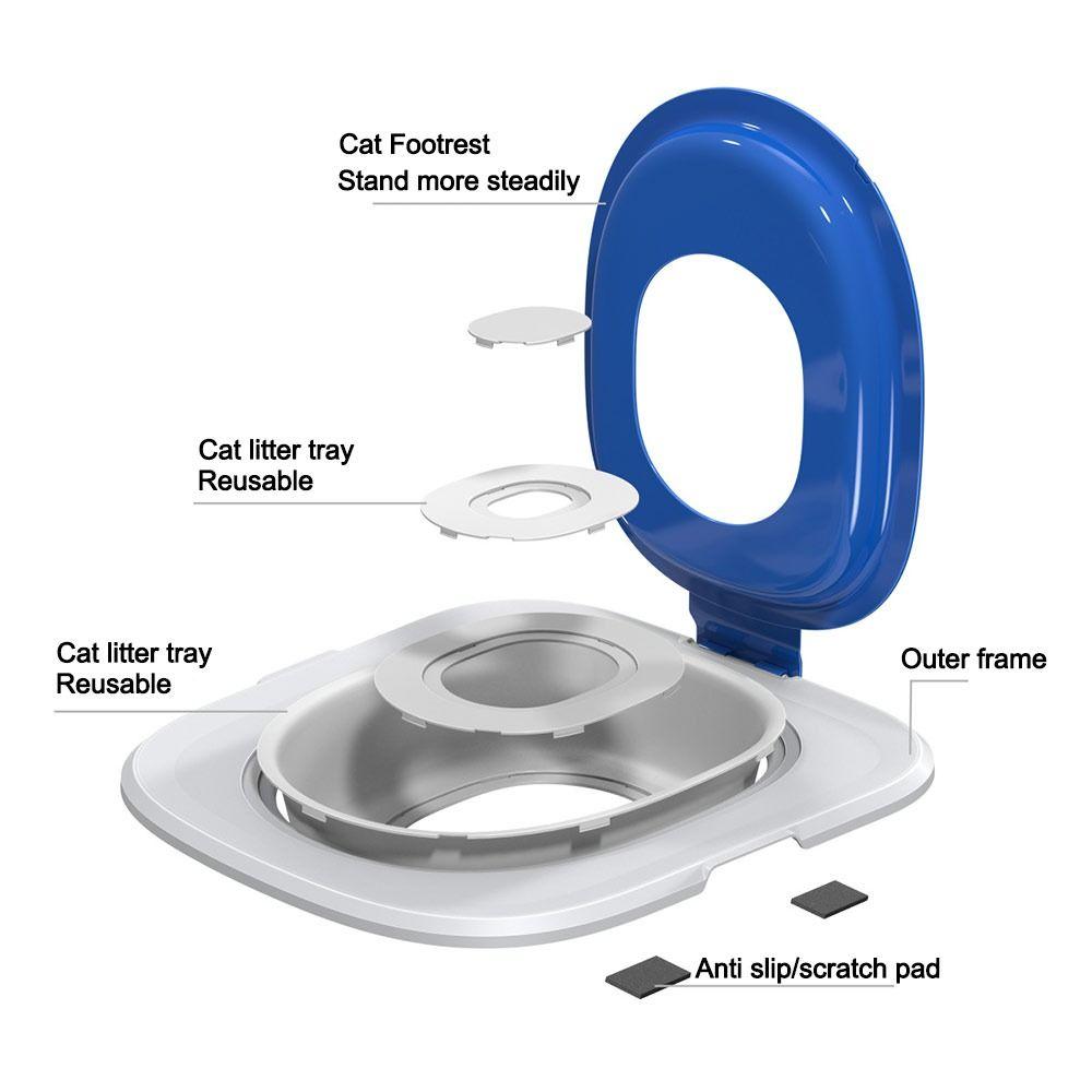 Easy Cleaning Cat Toilet Trainer Removable Parts Sand Tray Toilet NEW Pet Urinal Seat  Pet Supplies