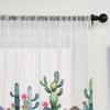 2PCS Digital Printed Sheer Curtain, Cactus Succulent Plant Print, Boho Desert Southwest for Living Room Bedroom Home Decor