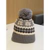 Winter Hats for Women - Bobble Hat Thermal Fleece Beanie Hat Double Layer Fleece Lined Pom Pom Hats Colorful Cable Knitted Hat coffee
