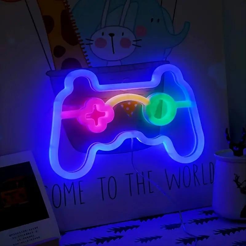 Gamepad neon neon for gaming room decoration, USB or battery powered gaming neon lamp, gaming LED night light wall decoration