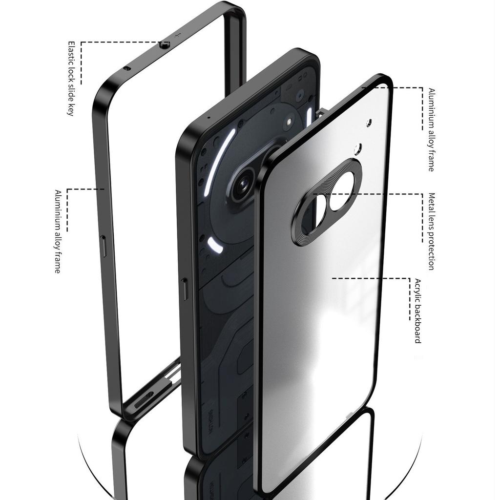 Applicable To Nothing phone1A Elastic Buckle Mobile Phone Case Metal Single-sided PC Goggles 1A Anti-drop Protective Cover