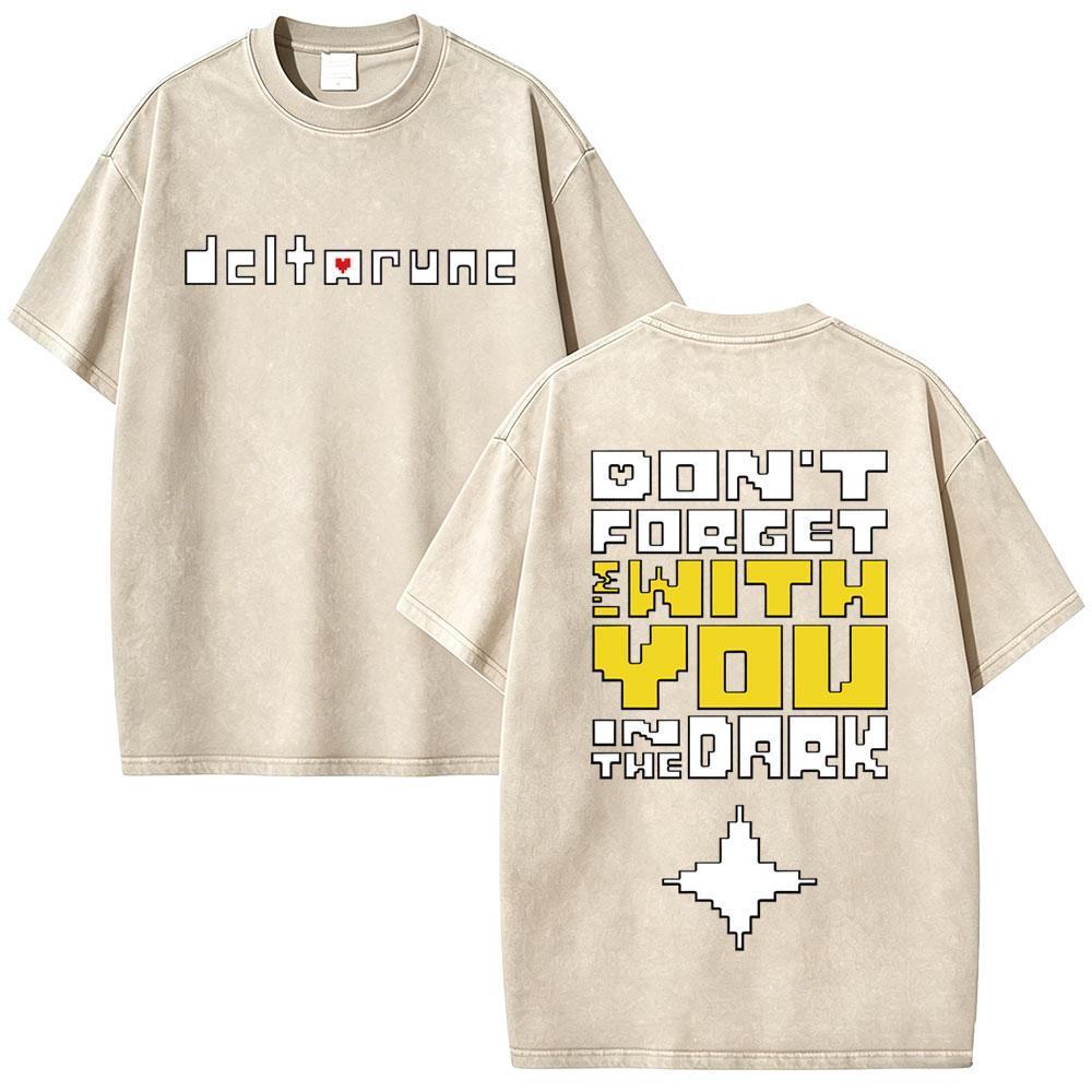 Washed Vintage Game Deltarune Susie Kris Ralsei Funny Graphic Tshirt Men Women Casual Humor Oversized T Shirts Otaku Lover Gift