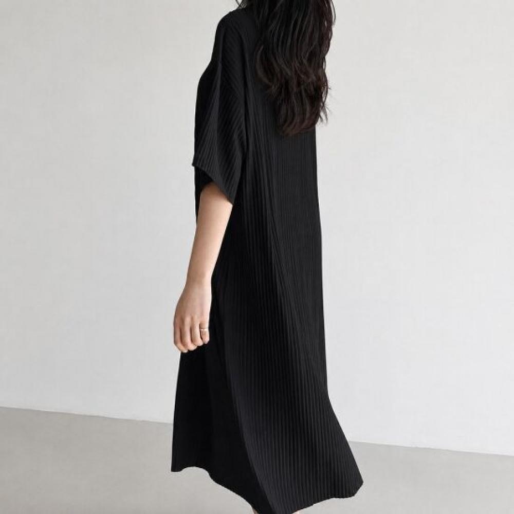 Mizqz Women S Summer pleatS Rib Short Sleeve Vivid Maxi Long dreSS Big Size