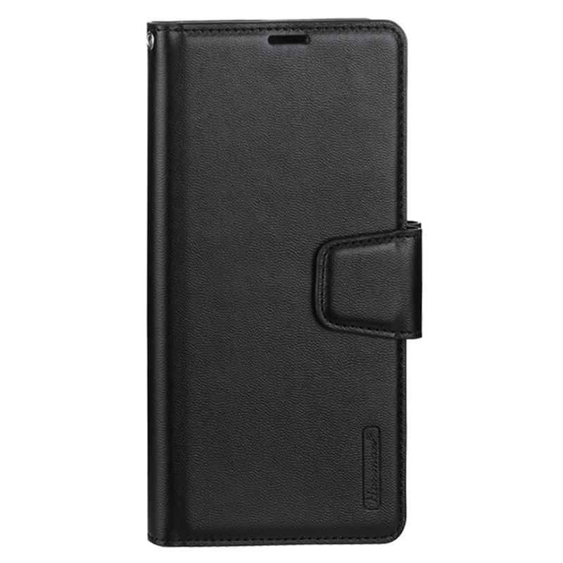 HANMAN Mill Series for iPhone 15 Shockproof Shell Wallet PU Leather Stand Cover Mobile Phone Case