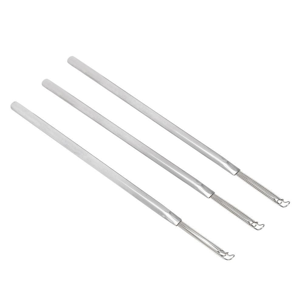3 Stück Edelstahl Dreifachring Ohrlöffel Ohrenschmalzentferner Reinigungswerkzeug