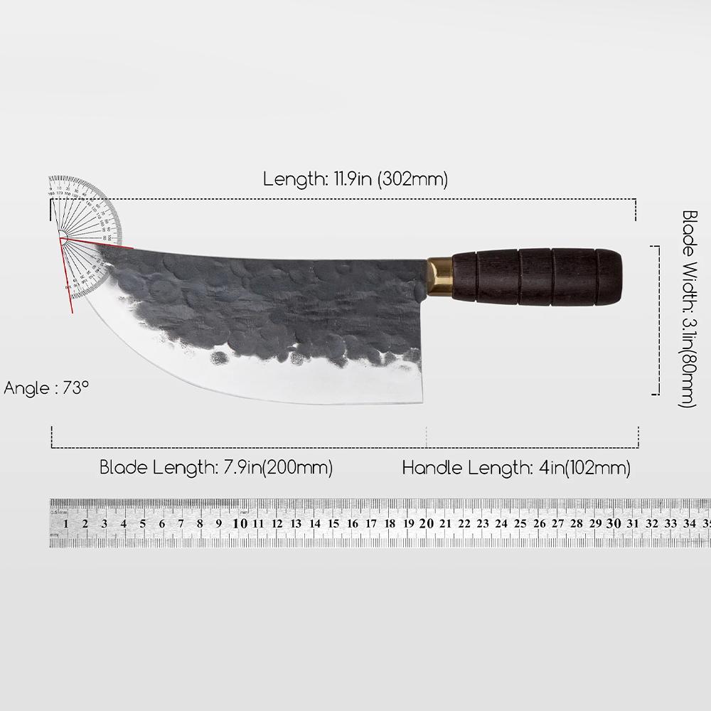 Hand-Forged Meat Cleaver Knife Ultra Sharp 4Cr Stainless Steel  Kitchen Chef Knives Slicing Knife with Solid Wood Handle