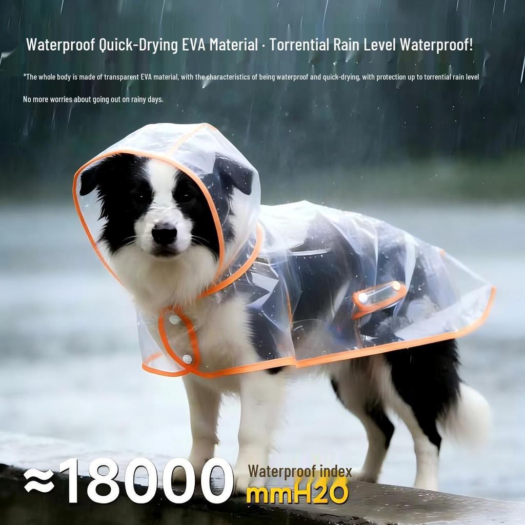 Waterproof Transparent Dog Raincoat - Universal Fit for Small to Large Dogs