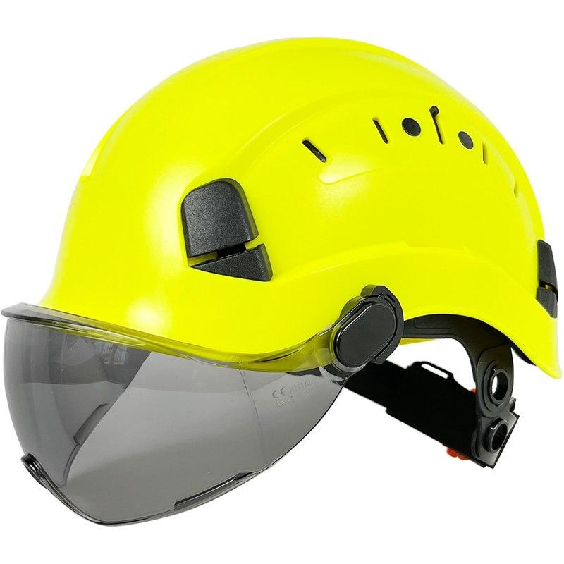 CE Bau Schutzhelm Mit Schutzbrille Visier ABS Harte Hut ANSI Industrielle Arbeit Kopf Schutz Rettung