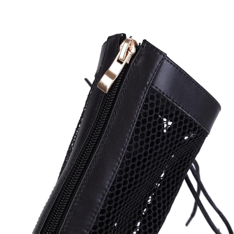 Women's High-heeled Short Boots Sexy European and American Style Waterproof Platform Thick-heeled Large-size Net Boots
