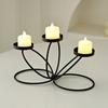 Cast Iron Candle Holder Decoration Home Office Living Room 3-Arm Candlestick