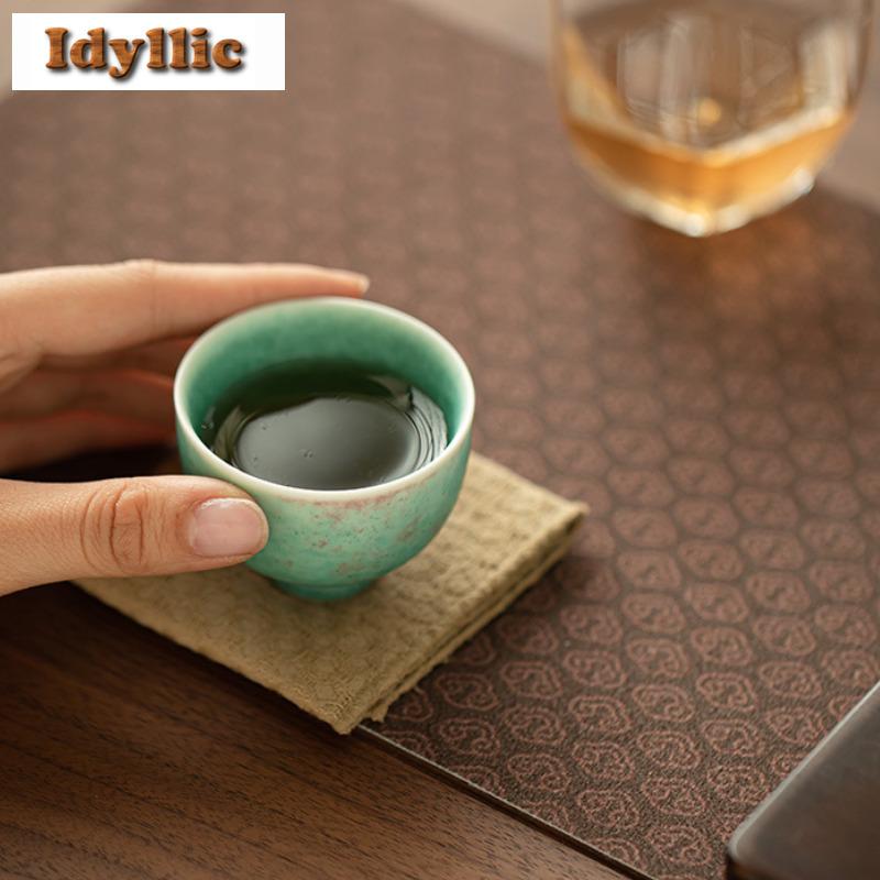 2 pezzi/lotto Tazza da tè in smalto cristallino Fambe da forno Ciotola da tè fatta a mano Brocca Tazza per degustazione del tè Tazze da maestro Jianzhan Articoli per il tè 50ml