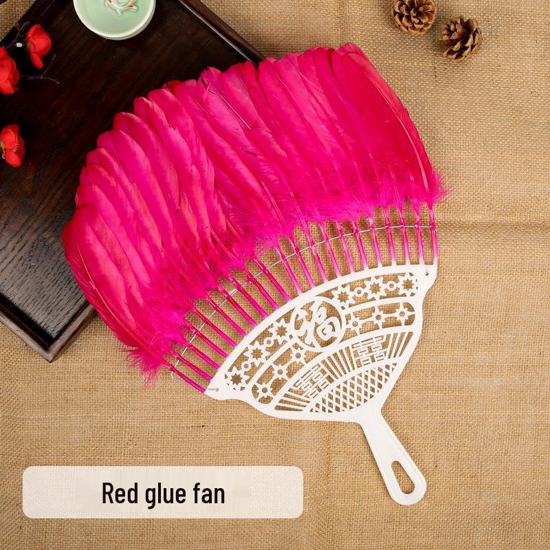 Летний веер из перьев: Порхающая веер из гусиных перьев для детей, дизайн  Павлин , идеально подходит как веер в стиле Чжугэ Ляна для младенцев.