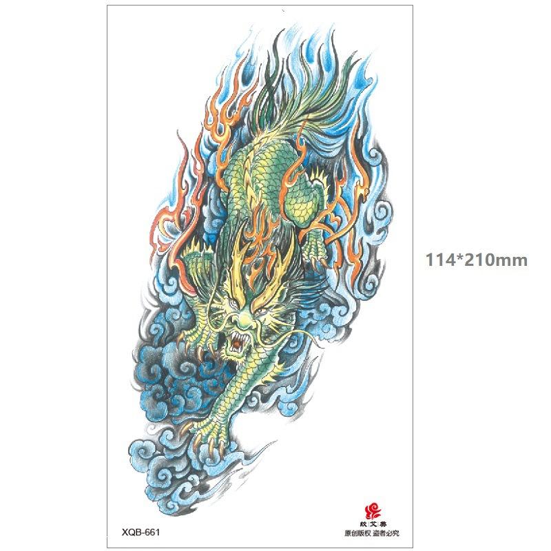 Dragon Wolf Tiger Black Water Transfer Simulation Disposable Temporary Half-Arm Animal Set Tattoo Sticker