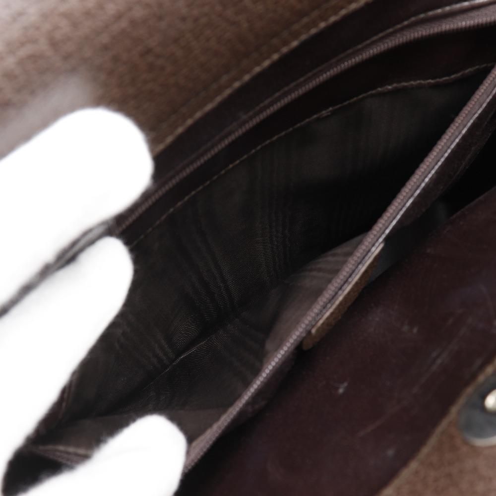 Gucci Old Gucci Handbag 002.1118.0462 Brown Leather Unisex Used