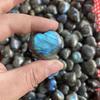 1pc Labradorite Heart Shape Palm Stone Worry Stone Therapy Smooth Gemstone for Reiki Healing Crystal Meditation Feng Shui Decor