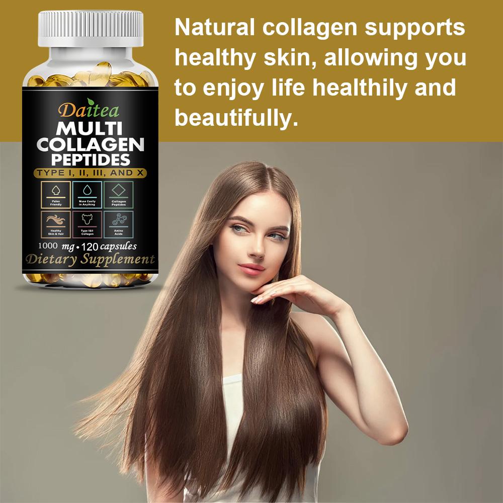 Integratore Alimentare Multi Collagene, Con Collagene Idrolizzato, 120 Capsule Morbide Per Flacone