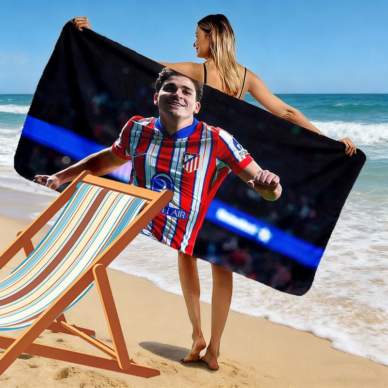 Julian Alvarez Print Beach Towel, Large Soft Quick Dry Towel for Beach Camping Swimming