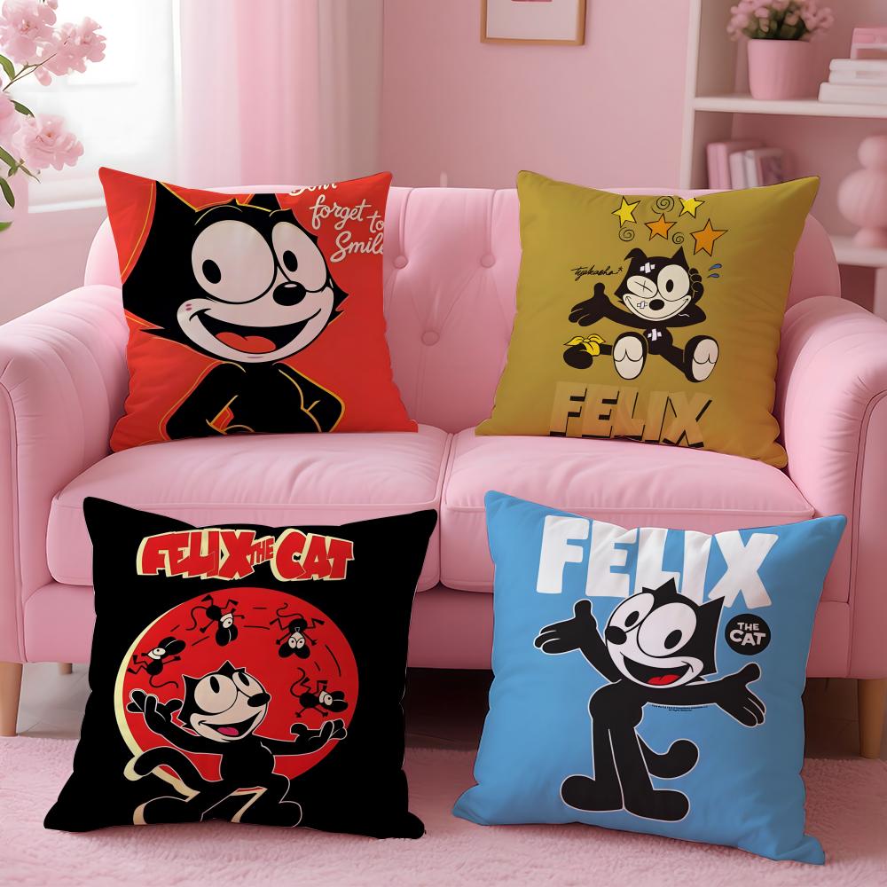 cartoon Felix the Cat Cushion Cover Cushion Cover Set 4Pcs 50x50 45x45 40x40 Pillowcase Decorative Sofa Home Decor