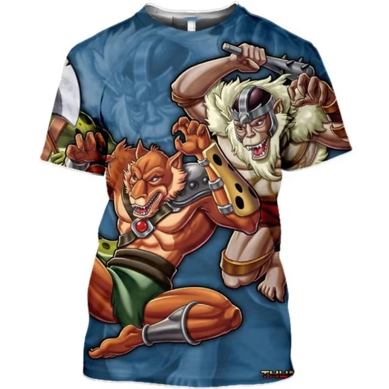 2025 Summer Anime T Shirt Thundercats 3D Print Men Women Fashion Oversized Children Boy Kawaii Tees Tops Girl Mens Clothing