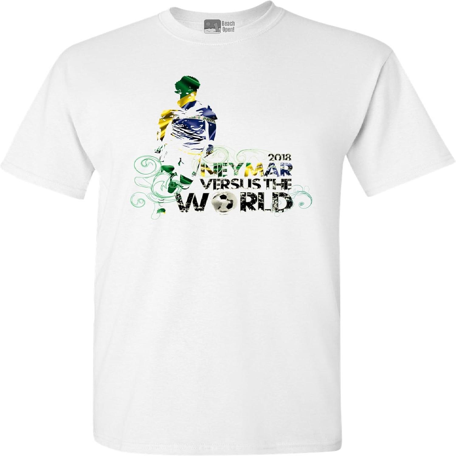 

City Shirts Mens Neymar Versus The World 2018 Soccer Adult DT T-Shirt Tee S разноцветный