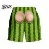Mens Funny Swim Shorts Men Hairy Booty Shorts Leopard Print Thong Fake Denim Gag Gifts for Birthdays 3D Illusion Beach Trunks Summer Pool Party,
