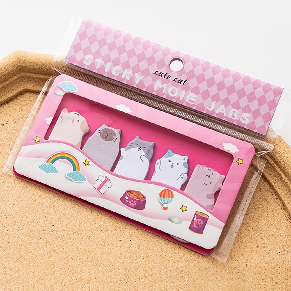 

150 Sheets/Pack Cartoon Animals Sticky Notes Capybara Panda Cat Notepaper Memo Clips Decorative Paper Bookmarks Office School розовый