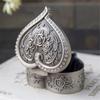 1 Stück Vintage Blume Geschnitzt Herzförmig Zinklegierung Schmuckschatulle Organizer Klassische Verzierungen für Halskette Ring Aufbewahrung
