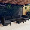 Day and Night - Day and Night Garden Furniture 8 Pieces with Black Cushions Solid Pine Wood