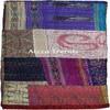 Aizza Trends Handmade Pure Cotton Patch and Patola Work Kantha Quilt - Traditional Indian Throw Blanket-Vintage Cotton Silk Saree Quilt