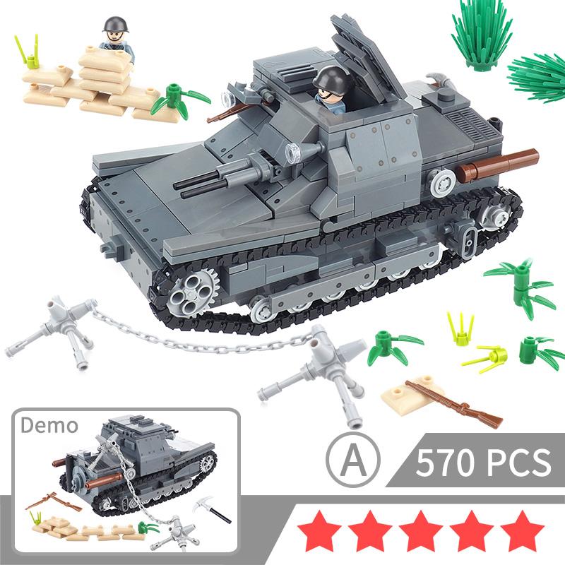 Ultraleichter CV-33 Panzer Baustein MOC Militär WW2 Figuren Kriegs waffen Widerstandskrieg Szenen Modelle Kinder Geschenke Junge Spielzeug