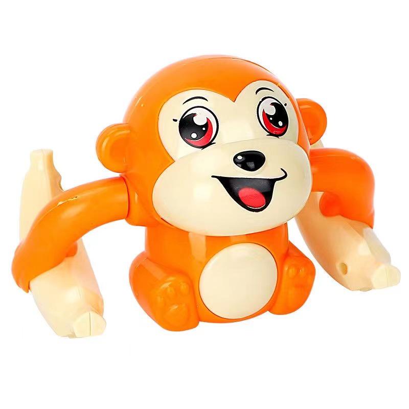 TikTok Electric Tumbling Monkey Toy for Kids – Early Education Light Music Somersault Crawling Monkey