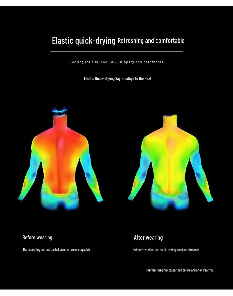 Men's Quick-Drying Tactical T-Shirt - Elastic, Breathable Ice Silk, Wear-resistant, Round Neck Short Sleeve for Summer Outdoor Sports and Fitness