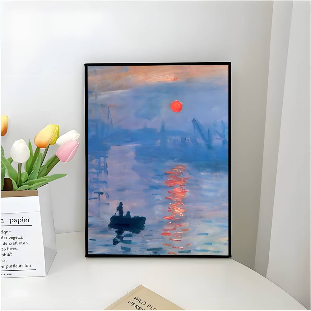 C-Claude Monet Poster Self-adhesive Art Waterproof Paper Sticker Coffee House Bar Room Wall Decor