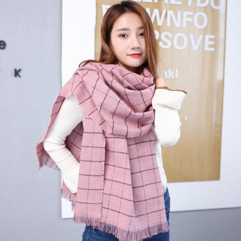 Imitation Cashmere Scarf Shawl Dual-purpose Tassel Thickened Men's Large Scarf Autumn and Winter Plaid Scarf Women's Winter Scarf